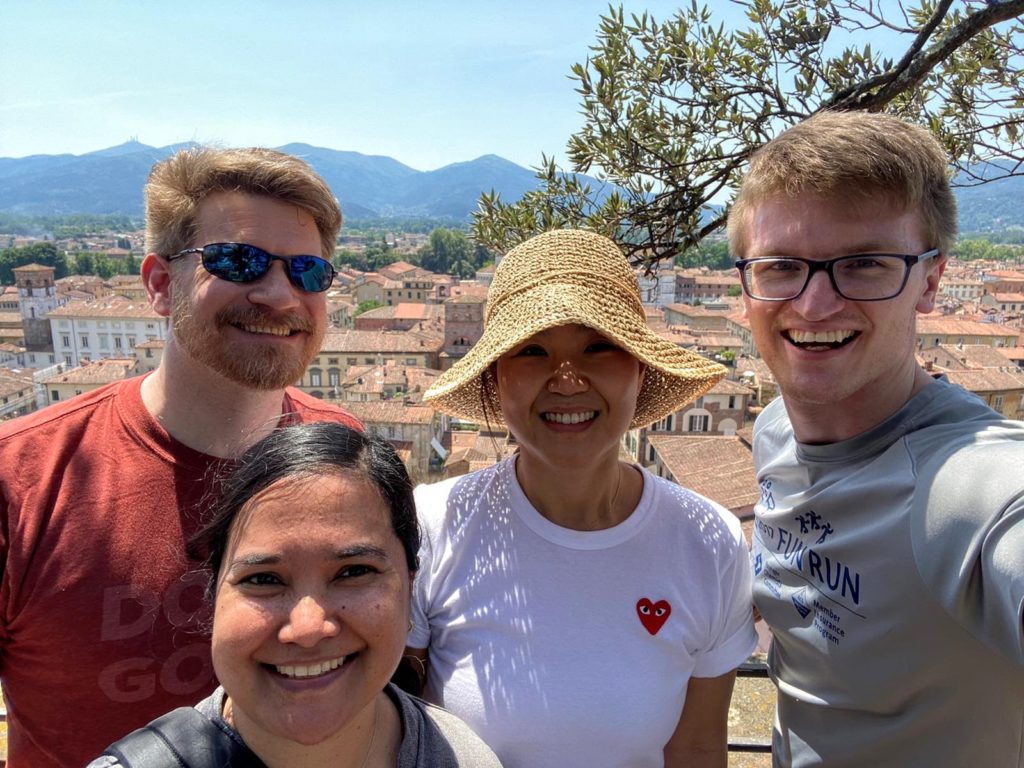 Group photograph of four people