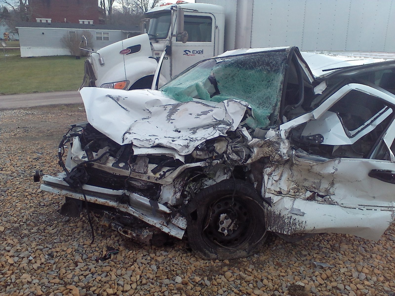 A damaged car after a crash