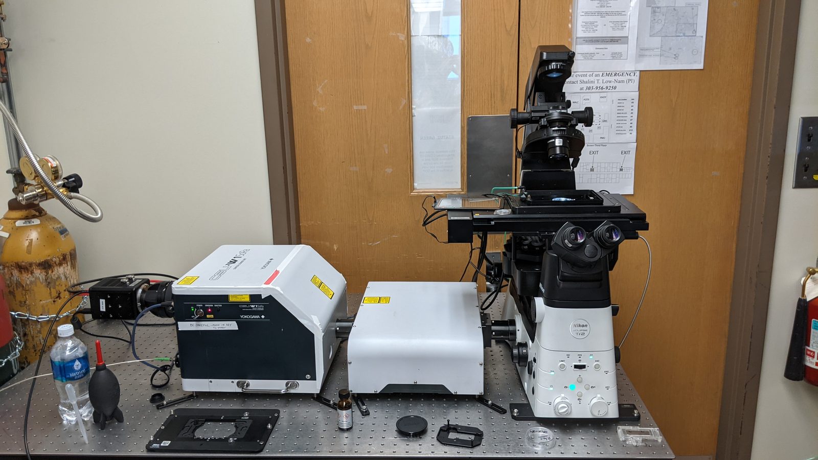 The front of the Nikon spinning disc confocal system
