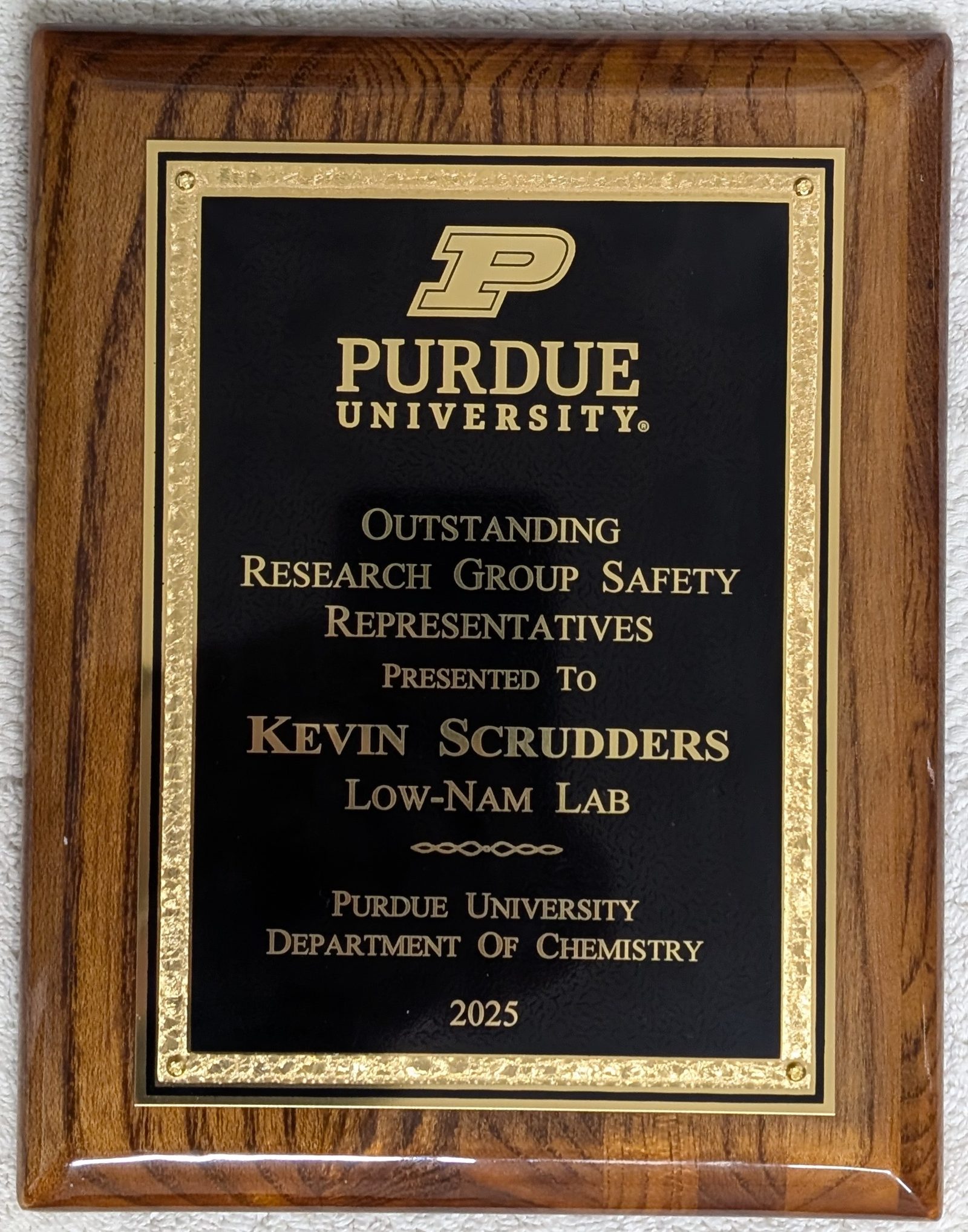 The Outstanding Research Group Safety Representative award